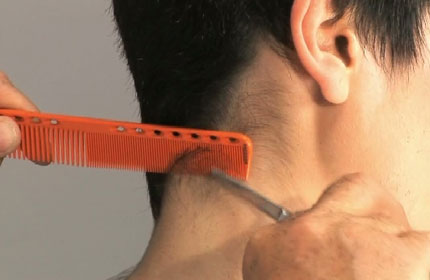 short scissor cutting techniques - cutting in the nape